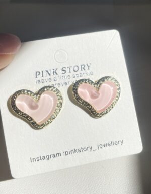 Pink Heart Earrings