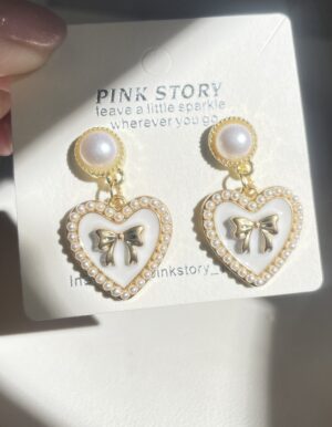 Pearl Heart Earrings