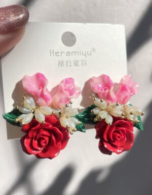 Exquisite Rose Crystal Earrings