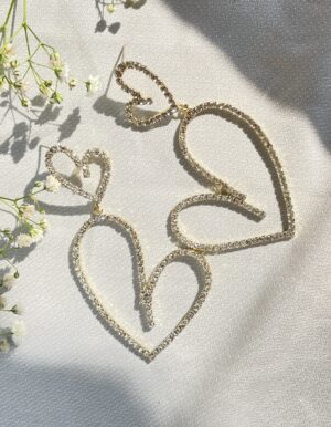 Rhinestone Heart Earrings