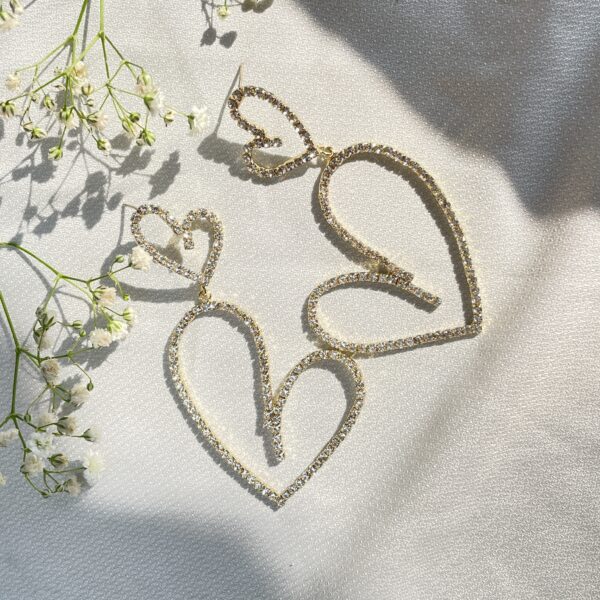 Rhinestone Heart Earrings