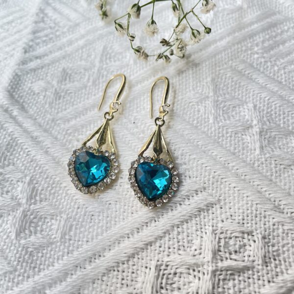 Blue Heart Earrings - Image 2