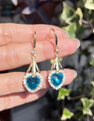Blue Heart Earrings