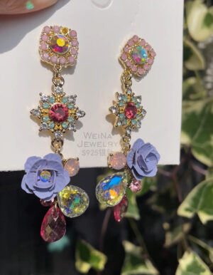 Rhinestone Flower Dreamy Earrings