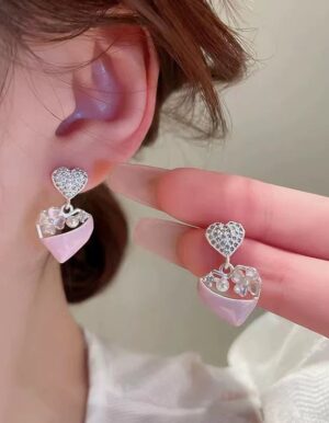 Flower Heart Earrings
