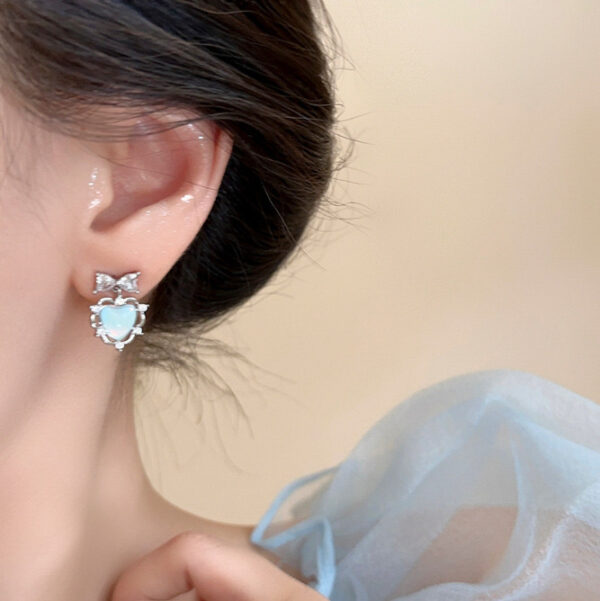 Bow  Heart Earrings - Image 2