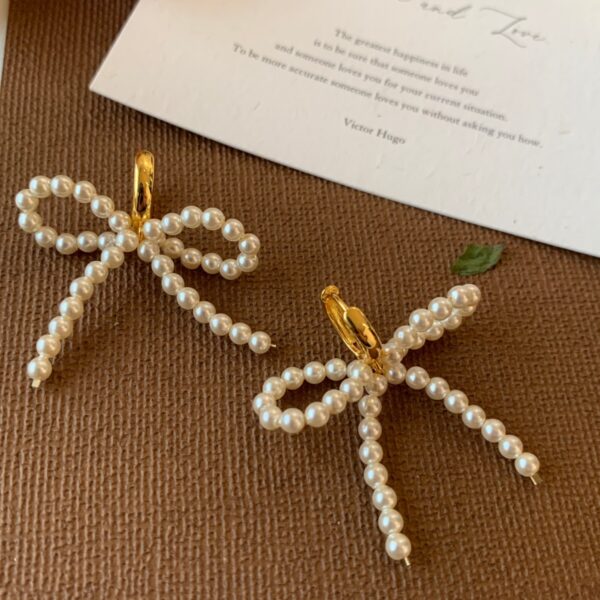 Pearl Bow Hoops - Image 2