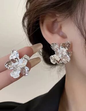 Silver Flower Earrings