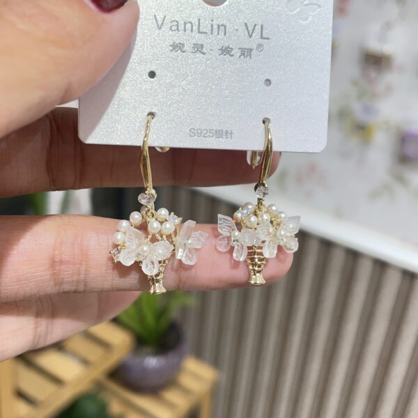 Gold Plated Flower Basket Earrings