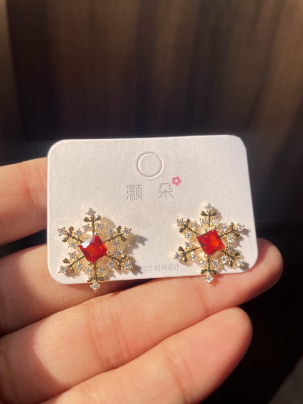 Gold Plated Snowflake Earrings