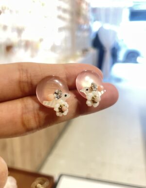 Seashell Bird Flower Earrings