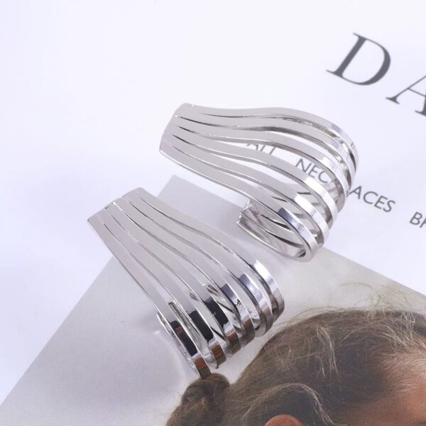 Silver Metal Earrings - Image 3