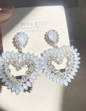 Full Stone Heart Earrings