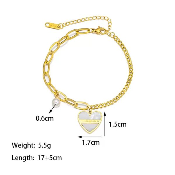 Stainless Steel Heart Bracelet - Image 2