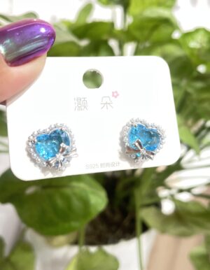 Blue Heart Earrings