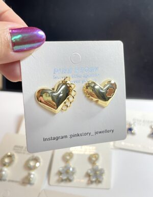 Mismatched Golden Heart Earrings