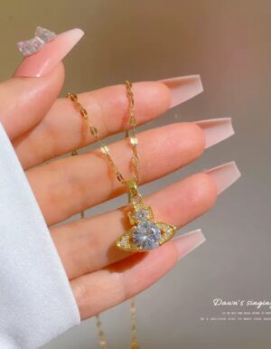 Full Stone Saturn Necklace