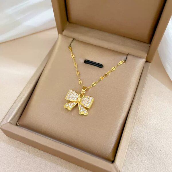 Full Stone Bow Necklace - Image 3