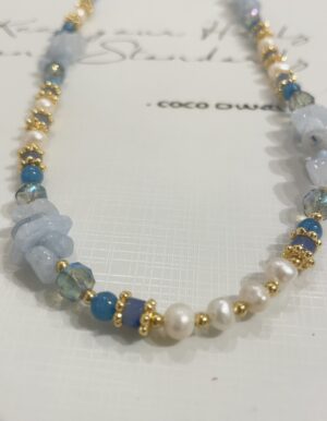 Crystal Stone Natural Pearl Necklace