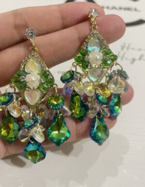 Green Crystal Earrings