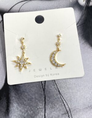 Mismatched Sun Moon Earrings