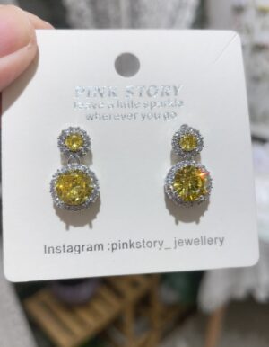 Yellow Full Stone Earrings