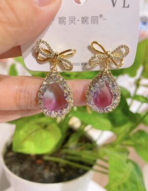 Gilded Lavender Bow Drops