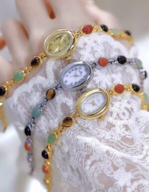 Vintage White Dial Golden Watch