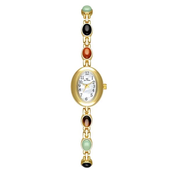 Vintage White Dial Golden Watch - Image 2