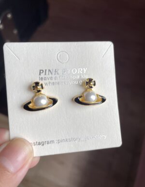 Pearl Saturn Earrings
