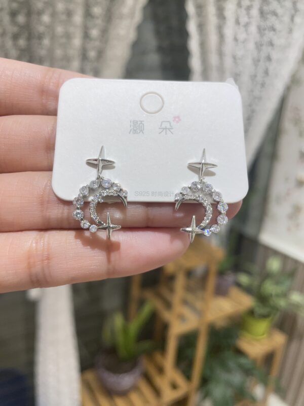 Full Stone Moon Star Earrings