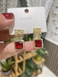 Red Zircon Square Drops