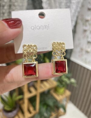 Red Zircon Square Drops
