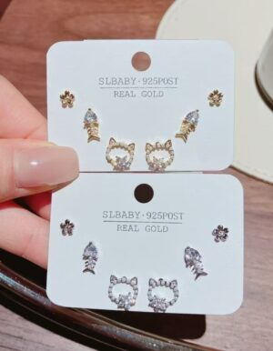 Silver Fish Cat Set