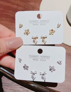 Silver Bow Flower Sets