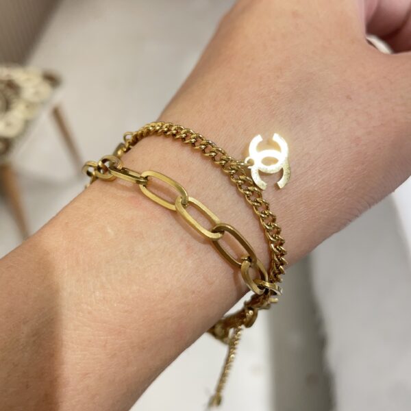 Layered Stainless Steel Bracelet - Image 2