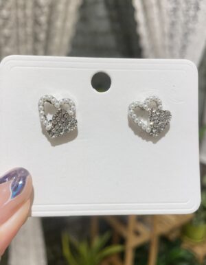 Pearl Heart Studs