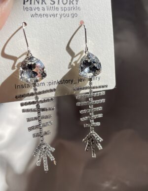 Rhinestone Fish Earrings