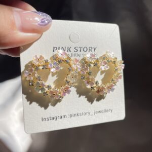 Flower Heart Earrings