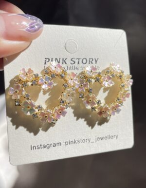 Flower Heart Earrings
