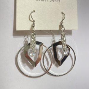 Rhinestone Round Earrings