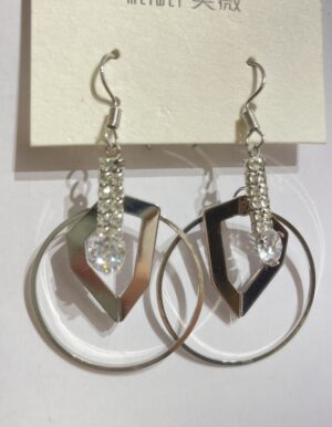 Rhinestone Round Earrings