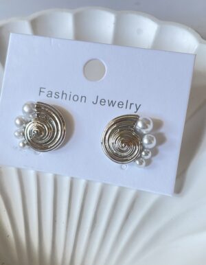 Sundial Shell Pearl Earrings