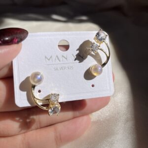 Shimmer Pearl Rhinestone Earrings