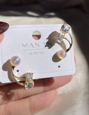 Shimmer Pearl Rhinestone Earrings