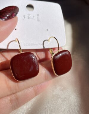 Maroon Elegant Earrings