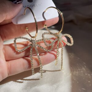 Rhinestone Ribbon Hoops