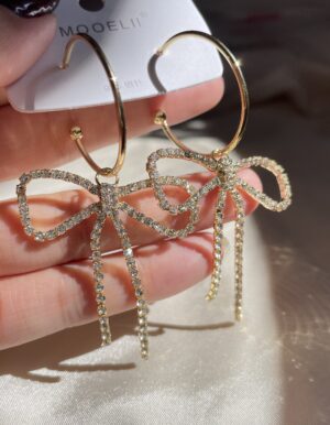 Rhinestone Ribbon Hoops