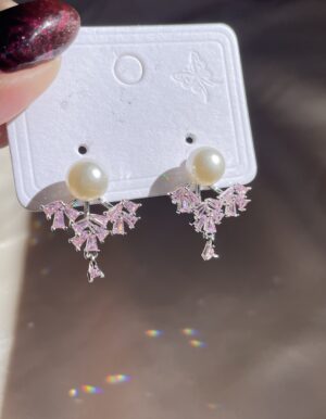 Pink Rhinestone Earrings