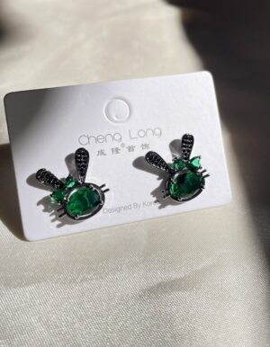 Green Rabbit Earrings